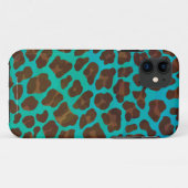 Coques Case-Mate iPhone Léopard Brown et Turquoise (Dos (Horizontal))
