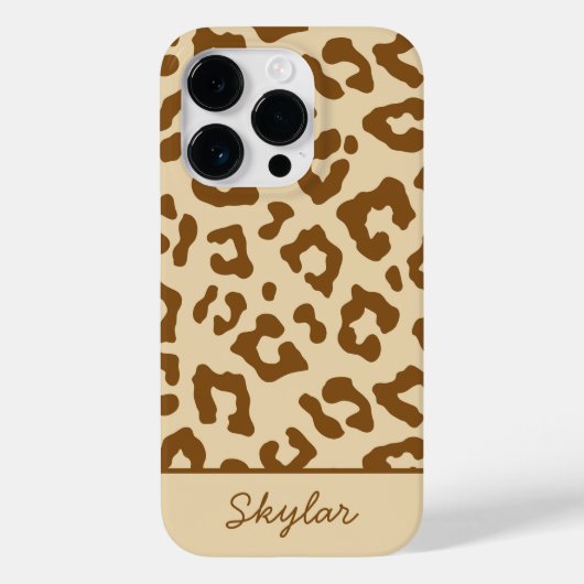 Coques Case-Mate iPhone Leopard Cheetah Poster de animal Personnalisé Nom (Verso)
