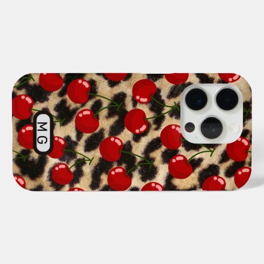 COQUES Case-Mate iPhone LEOPARD & CHERRIES POSTER DE ANIMAL (Verso (horizontal))