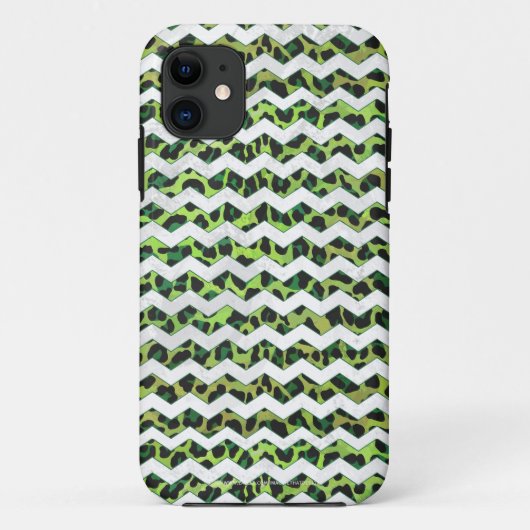 Coques Case-Mate iPhone Leopard Chevron noir et vert (Dos)