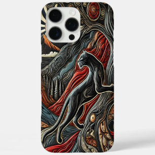 Coques iPhone 16 Pro Max Léopard dans un paysage de montagne coloré