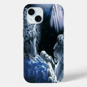 Coques Case-Mate iPhone Léopard de neige cosmique bleu mystique (Verso)