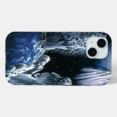 Coques Case-Mate iPhone Léopard de neige cosmique bleu mystique (Verso (horizontal))