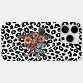 Coques Case-Mate iPhone Léopard des neiges croisé, Fleurs et Papillons (Verso (horizontal))