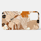 Coques Case-Mate iPhone Léopard fourrure tropicale feuille fleurs d'hibisc (Verso (horizontal))