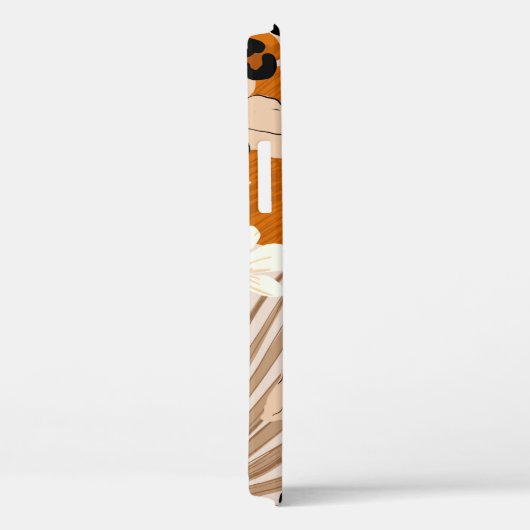 Coques Case-Mate iPhone Léopard fourrure tropicale feuille fleurs d'hibisc (Verso / Droite)