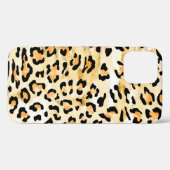 Coques Case-Mate iPhone Léopard jaune, dessiné à la main. (Verso (horizontal))