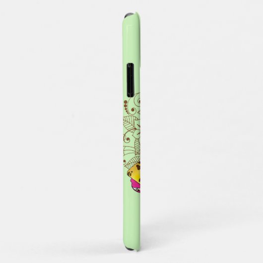 Coques Case-Mate iPhone Léopard jaune Gecko Vert (Dos/Droite)