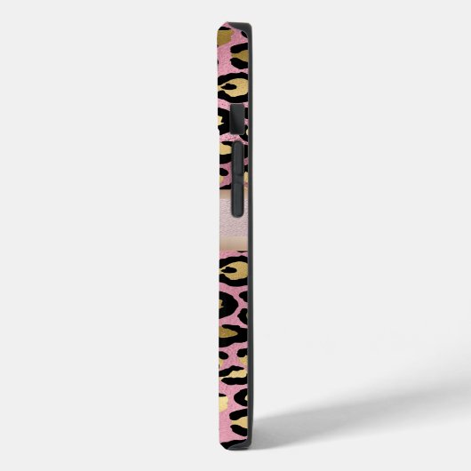 Coques Case-Mate iPhone Léopard Motif Monogram Rose Gold Black (Verso / Gauche)