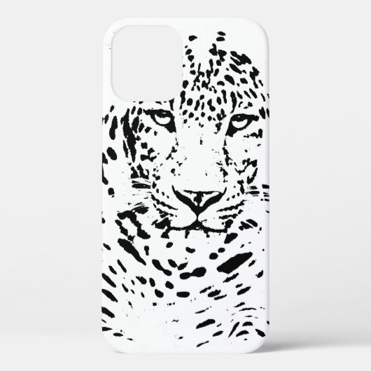 Coques Case-Mate iPhone Léopard Noir Blanc (Verso)
