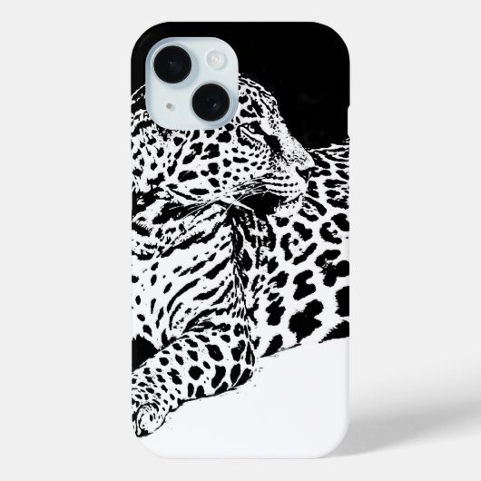 Coques Case-Mate iPhone Léopard noir et blanc (Verso)