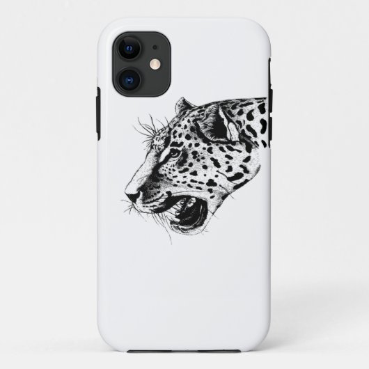 Coques Case-Mate iPhone Léopard noir et blanc (Dos)
