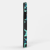 Coques Case-Mate iPhone Léopard noir et Turquoise (Dos/Droite)