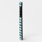 Coques Case-Mate iPhone Léopard noir et Turquoise (Dos/Gauche)