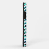 Coques Case-Mate iPhone Léopard noir et Turquoise (Dos/Droite)