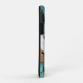 Coques Case-Mate iPhone Léopard Noir Turquoise (Dos/Droite)