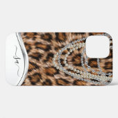 Coques Case-Mate iPhone Leopard Nom manuscrit Pearl Diamond Collier (Verso (horizontal))