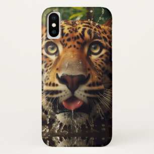 Case-Mate iPhone Case Léopard regarde alors qu'il lave l'eau dans la jun