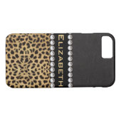 Coques Case-Mate iPhone Léopard Spot Rhinestone Diamants Monogramme PHOTO (Dos (Horizontal))