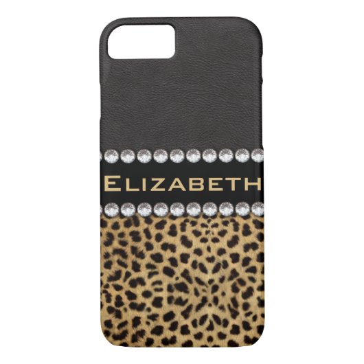 Coques Case-Mate iPhone Léopard Spot Rhinestone Diamants Monogramme PHOTO (Dos)