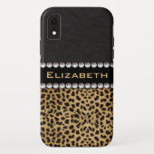 Coques Case-Mate iPhone Léopard Spot Rhinestone Diamants Monogramme PHOTO (Dos)