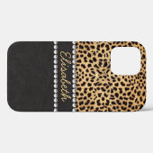 Coques Case-Mate iPhone Leopard Spot Rhinestone Diamonds Ajouter un nom (Verso (horizontal))