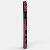 Coques Case-Mate iPhone Léopard tacheté rose vif et noir (Dos/Droite)