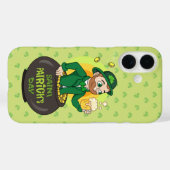 Coques Case-Mate iPhone Leprechaun de dessin dans une casserole d'or tenan (Verso (horizontal))