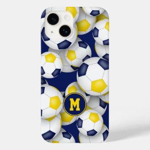 Coque Pour iPhone 14 L'équipe d'or bleu couleurs filles bals de footbal