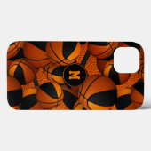 Coques Case-Mate iPhone L'équipe d'orange noir couleurs basketball motif (Verso (horizontal))