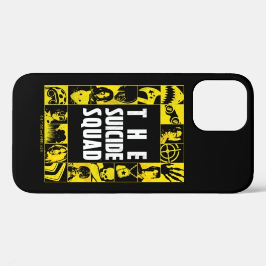 Coques Case-Mate iPhone L'équipe du suicide | Blocs d'icônes jaune et noir (Verso (horizontal))