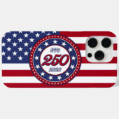 Coques Case-Mate iPhone Les 250 ans d'Amérique avec le drapeau des États-U (Verso (horizontal))