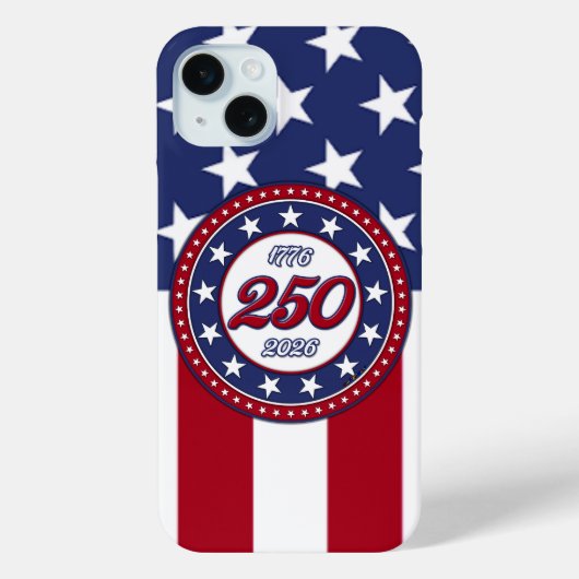 Coques Case-Mate iPhone Les 250 ans d'Amérique avec le drapeau des États-U (Verso)