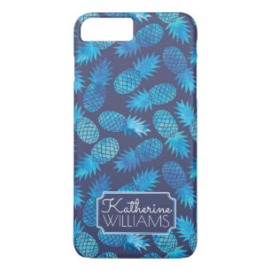Coque iPhone 7 Plus Les ananas bleus de colorant de cravate   ajoutent