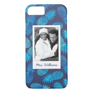 Case-Mate iPhone Case Les ananas bleus de colorant de cravate | ajoutent