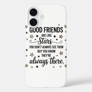 Coques iPhone 16 Les bons amis sont comme des étoiles Citation Insp
