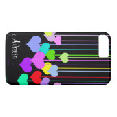 Coques Case-Mate iPhone Les coeurs dangereux sur le noir (Dos (Horizontal))