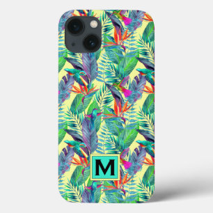 iPhone 13 Case Les colibris d'aquarelle ajoutent votre initiale