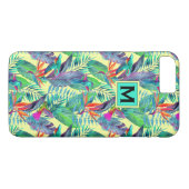 Coques Case-Mate iPhone Les colibris d'aquarelle | ajoutent votre initiale (Dos (Horizontal))
