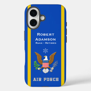Coques iPhone 16 Les couleurs de la Force aérienne et l'Emblème de