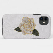 Coques Case-Mate iPhone Les diamants se sont levés sur la dentelle blanche (Dos (Horizontal))