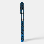 Coques Case-Mate iPhone LES ÉQUILIBRES NOIR AQUA BLEU DAMASK GEM Sapphire (Verso / Gauche)