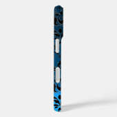 Coques Case-Mate iPhone LES ÉQUILIBRES NOIR AQUA BLEU DAMASK GEM Sapphire (Verso / Droite)