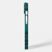 COQUES Case-Mate iPhone LES ÉQUILIBRÉS NOIR BLEU TURQUOISE BLEU DAMASK FLO (Verso / Gauche)