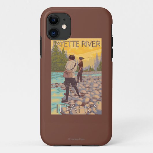 Coques Case-Mate iPhone Les femmes pilotent la pêche - rivière de Payette, (Dos)