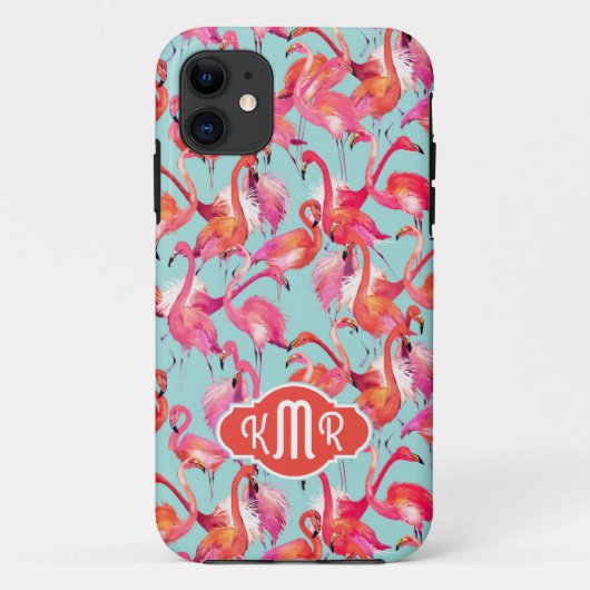 Coques Case-Mate iPhone Les Flamants roses d'aquarelle ont recueilli le (Dos)