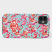Coques Case-Mate iPhone Les Flamants roses d'aquarelle ont recueilli le (Dos (Horizontal))