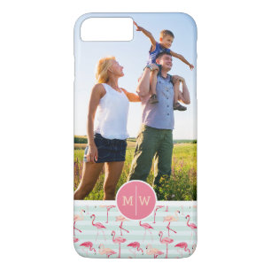 Coque Case-Mate Pour iPhone Les Flamants roses sur des rayures ajoutent