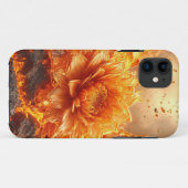 Coques Case-Mate iPhone Les flammes volent autour d'une fleur (Dos (Horizontal))