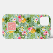Coques Case-Mate iPhone Les Fleurs tropicales | Add Your Initial (Verso (horizontal))
